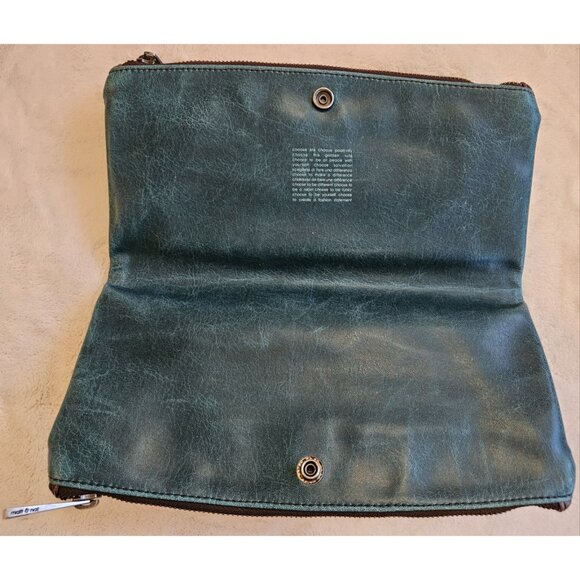 Matt & Nat Vegan Leather Clutch Bag Purse Teal Green UEC - Picture 3 of 9